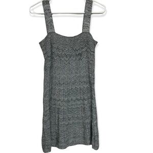 𝅺the Sweater Project Black Silver Metallic Tank Sweater Mini Dress, Medium